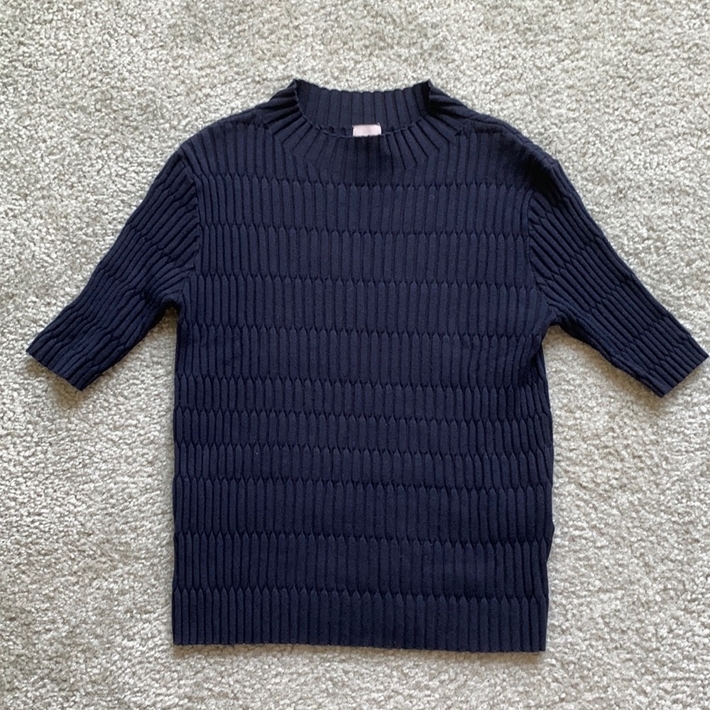 Textured Short Sleeve Sweater